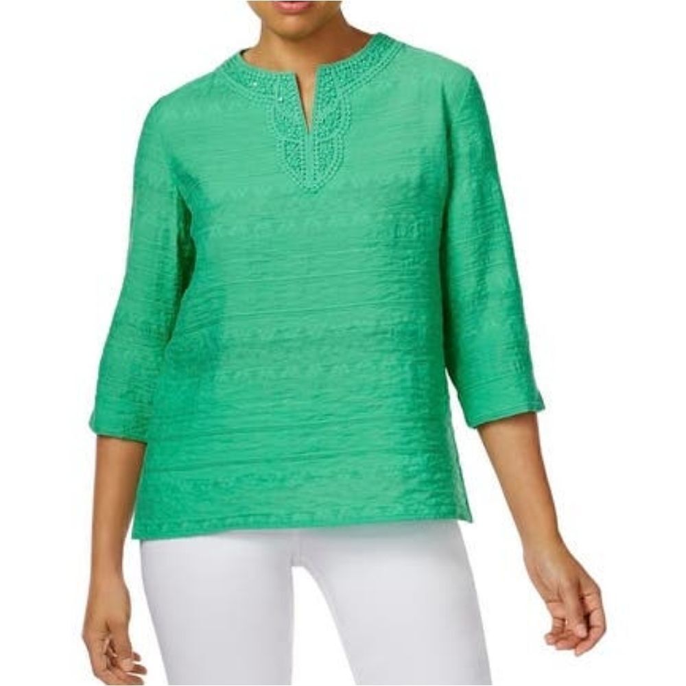 Alfred Dunner Mint Green Women's Blouse - Picture 14 of 14